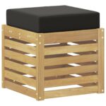 vidaXL Záhradná stolička, lavička s vankúšom Biela 43 x 43 x 45 cm – Obrázok 2