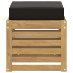 vidaXL Záhradná stolička, lavička s vankúšom Biela 43 x 43 x 45 cm – Obrázok 3