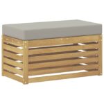 vidaXL Záhradná stolička, lavička s vankúšom Biela 80 x 43 x 45 cm – Obrázok 2