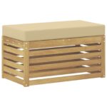 vidaXL Záhradná stolička, lavička s vankúšom Biela 80 x 43 x 45 cm – Obrázok 2