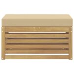 vidaXL Záhradná stolička, lavička s vankúšom Biela 80 x 43 x 45 cm – Obrázok 3