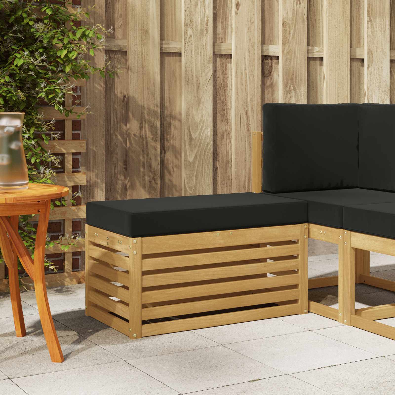 901690_1.jpg vidaXL Záhradná stolička, lavička s vankúšom Biela 80 x 43 x 45 cm – Obrázok 1