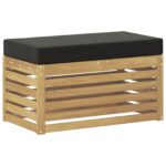 vidaXL Záhradná stolička, lavička s vankúšom Biela 80 x 43 x 45 cm – Obrázok 2