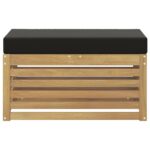 vidaXL Záhradná stolička, lavička s vankúšom Biela 80 x 43 x 45 cm – Obrázok 3