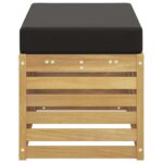 vidaXL Záhradná stolička, lavička s vankúšom Biela 80 x 43 x 45 cm – Obrázok 4