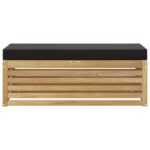 vidaXL Záhradná stolička, lavička s vankúšom Biela 115 x 43 x 45 cm – Obrázok 3