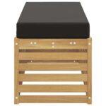 vidaXL Záhradná stolička, lavička s vankúšom Biela 115 x 43 x 45 cm – Obrázok 4