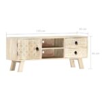 vidaXL TV skrinka 110x30x44 cm masívne mangovníkové drevo – Obrázok 9