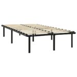 vidaXL Posteľný rám, čierny, kov 200x200 cm – Obrázok 2
