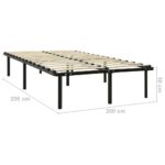 vidaXL Posteľný rám, čierny, kov 200x200 cm – Obrázok 7