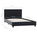 vidaXL Posteľný rám, čierny, umelá koža 90x200 cm – Obrázok 7