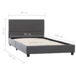 vidaXL Posteľný rám, sivý, umelá koža 90x200 cm – Obrázok 7
