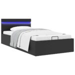 vidaXL Hydraulický posteľný rám+úložný priestor, LED, 90x200 cm