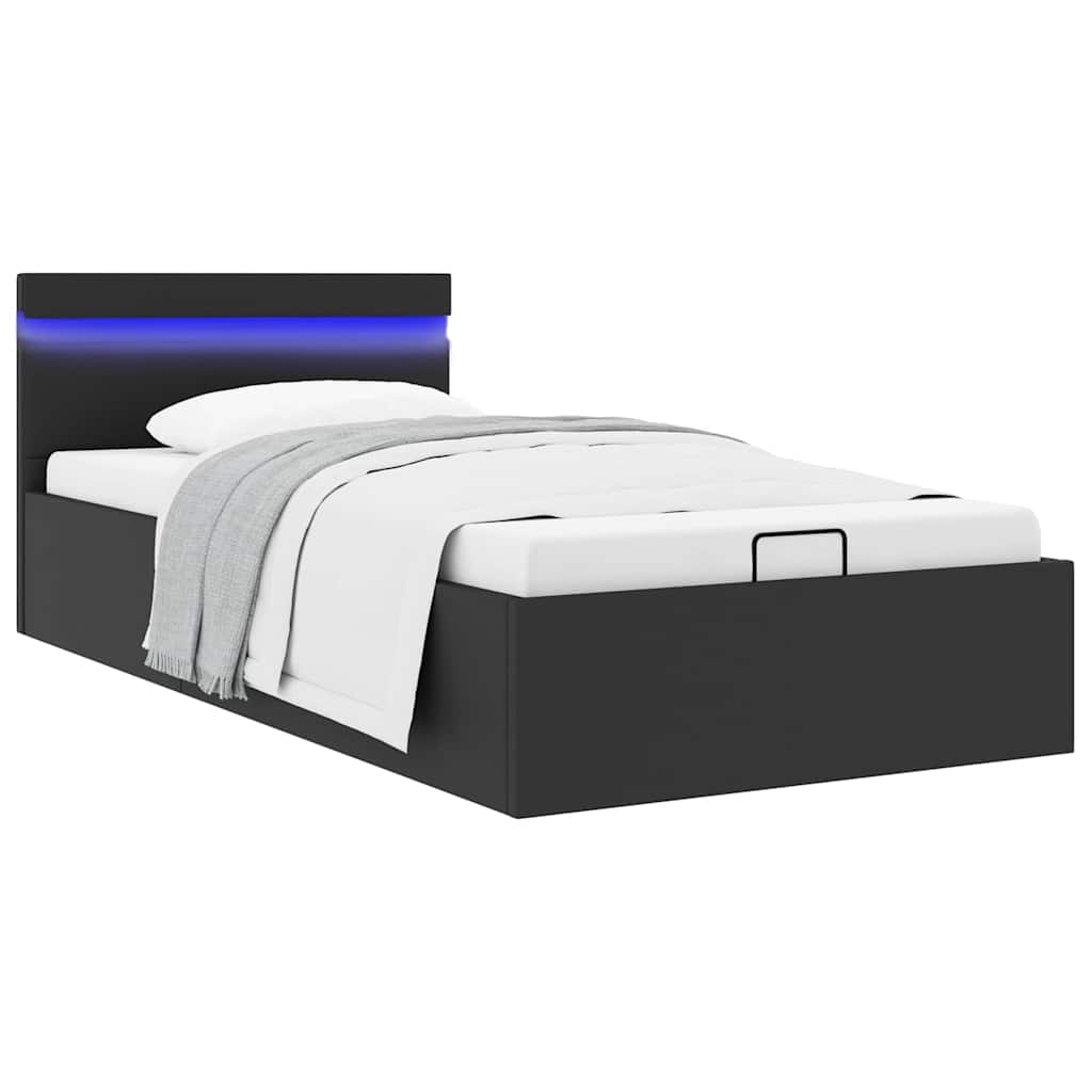 285540_1.jpg vidaXL Hydraulický posteľný rám+úložný priestor, LED, 90x200 cm – Obrázok 1