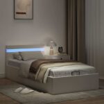 vidaXL Hydraulický posteľný rám+úložný priestor, LED, 100x200 cm – Obrázok 5