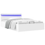 vidaXL Hydraulický posteľný rám+úložný priestor, LED, 140x200 cm