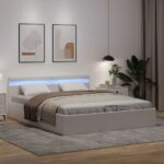 vidaXL Hydraulický posteľný rám+úložný priestor a LED biely 160x200 cm – Obrázok 5