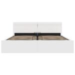 vidaXL Hydraulický posteľný rám+úložný priestor a LED biely 160x200 cm – Obrázok 6