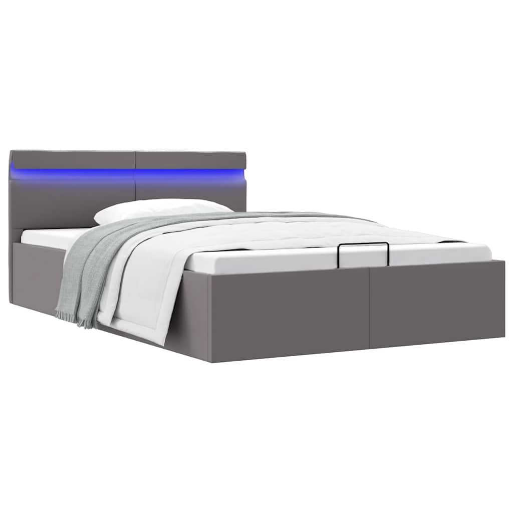 285555_1.jpg vidaXL Hydraulický posteľný rám+úložný priestor s LED sivý 140x200 cm – Obrázok 1