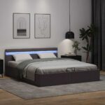 vidaXL Hydraulický posteľný rám+úložný priestor, LED, 160x200 cm – Obrázok 5
