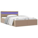 vidaXL Hydraulický posteľný rám+úložný priestor, LED, 140x200 cm