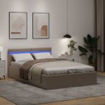 vidaXL Hydraulický posteľný rám+úložný priestor, LED, 140x200 cm – Obrázok 5