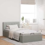 vidaXL Hydraulický posteľný rám+úložný priestor, látka 100x200 cm – Obrázok 4