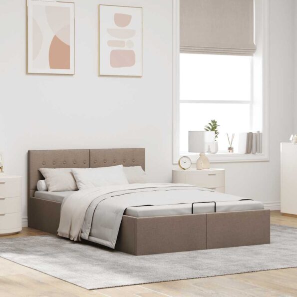 vidaXL Hydraulický posteľný rám+úložný priestor, látka 140x200 cm – Obrázok 4