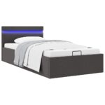 vidaXL Posteľný rám s hydraulickým odkladacím priestorom LED 90x200cm