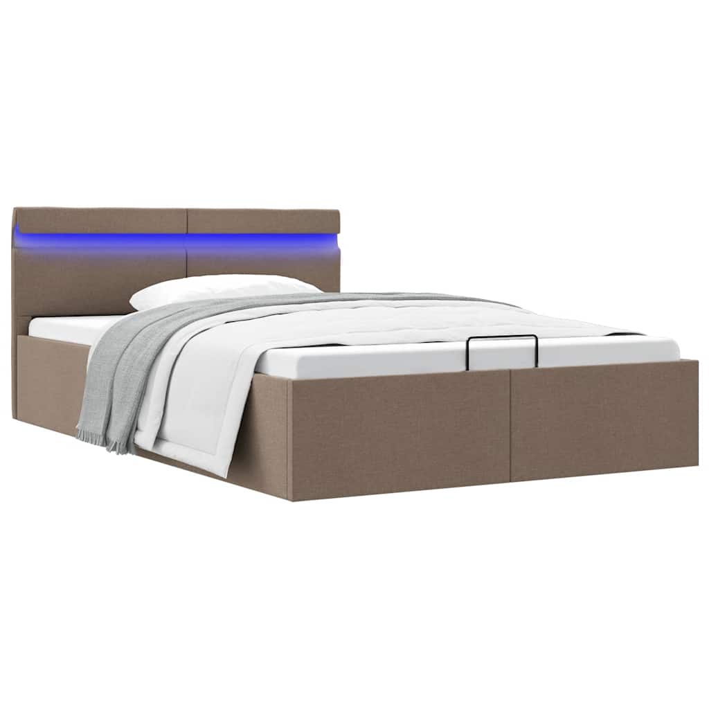 285627_1.jpg vidaXL Hydraulický posteľný rám+úložný priestor, LED, látka 140x200 cm – Obrázok 1