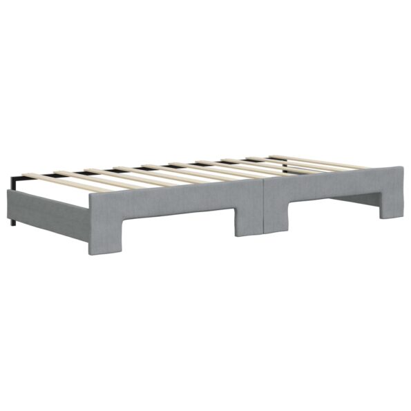 vidaXL Denná posteľ s rozkladacou posteľou bledosivá 100x190 cm látka – Obrázok 8