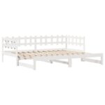 vidaXL Rozkladacia denná posteľ s matracmi bez matraca biela 90x190 cm – Obrázok 5