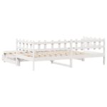 vidaXL Rozkladacia denná posteľ s matracmi bez matraca biela 90x190 cm – Obrázok 7