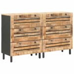 vidaXL Úložné skrine 2 ks 120 x 33 x 75 cm Masívne mango drevo – Obrázok 2