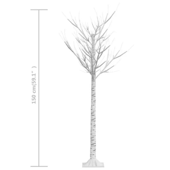 vidaXL Vianočný stromček/vŕba 156 LED 1,5 m, teplá biela, dovnútra/von – Obrázok 8