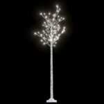 vidaXL Vianočný stromček/vŕba 200 LED 1,8 m studená biela dovnútra/von – Obrázok 2