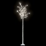 vidaXL Vianočný stromček/vŕba 220 LED 2,2 m studená biela dovnútra/von – Obrázok 2