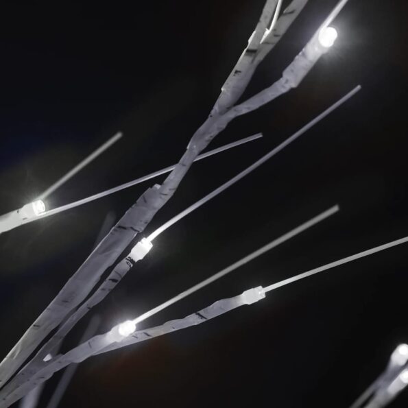 vidaXL Vianočný stromček/vŕba 220 LED 2,2 m studená biela dovnútra/von – Obrázok 5