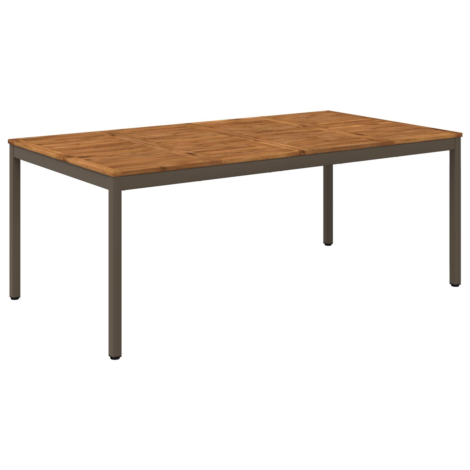 3394421_1.jpg vidaXL Záhradný jedálenský stôl Prírodná a kávová 196 x 100,5 x 75 cm – Obrázok 1