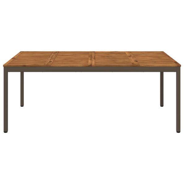 vidaXL Záhradný jedálenský stôl Prírodná a kávová 196 x 100,5 x 75 cm – Obrázok 2