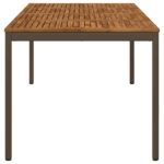 vidaXL Záhradný jedálenský stôl Prírodná a kávová 196 x 100,5 x 75 cm – Obrázok 3