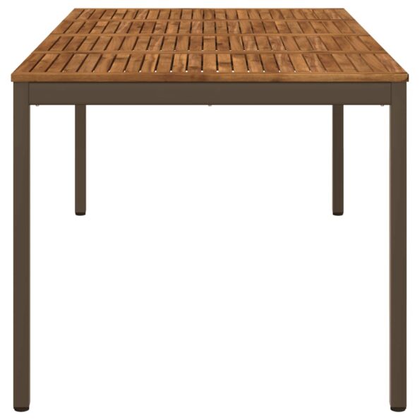 vidaXL Záhradný jedálenský stôl Prírodná a kávová 196 x 100,5 x 75 cm – Obrázok 3