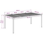 vidaXL Záhradný jedálenský stôl Prírodná a kávová 196 x 100,5 x 75 cm – Obrázok 8