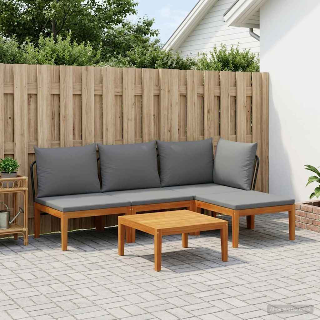 3407735_1.jpg vidaXL 5 ks Záhradný lounge set s vankúšmi Prírodná – Obrázok 1