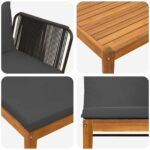 vidaXL 5 ks Záhradný lounge set s vankúšmi Prírodná – Obrázok 10
