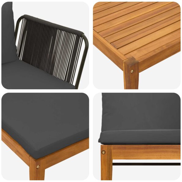 vidaXL 5 ks Záhradný lounge set s vankúšmi Prírodná – Obrázok 10