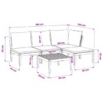 vidaXL 5 ks Záhradný lounge set s vankúšmi Prírodná – Obrázok 12