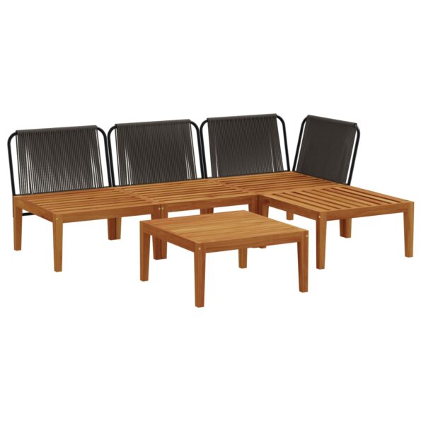 vidaXL 5 ks Záhradný lounge set s vankúšmi Prírodná – Obrázok 4