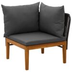 vidaXL 5 ks Záhradný lounge set s vankúšmi Prírodná – Obrázok 5