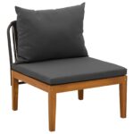 vidaXL 5 ks Záhradný lounge set s vankúšmi Prírodná – Obrázok 6